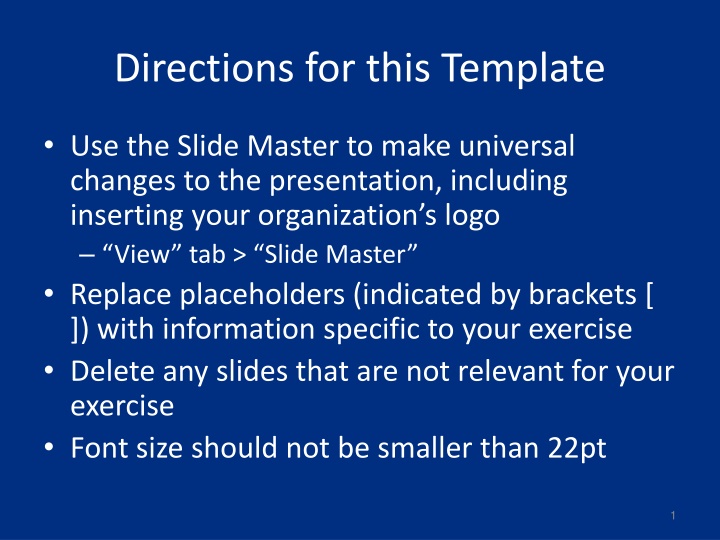 Comprehensive Exercise Template for Organizational Training