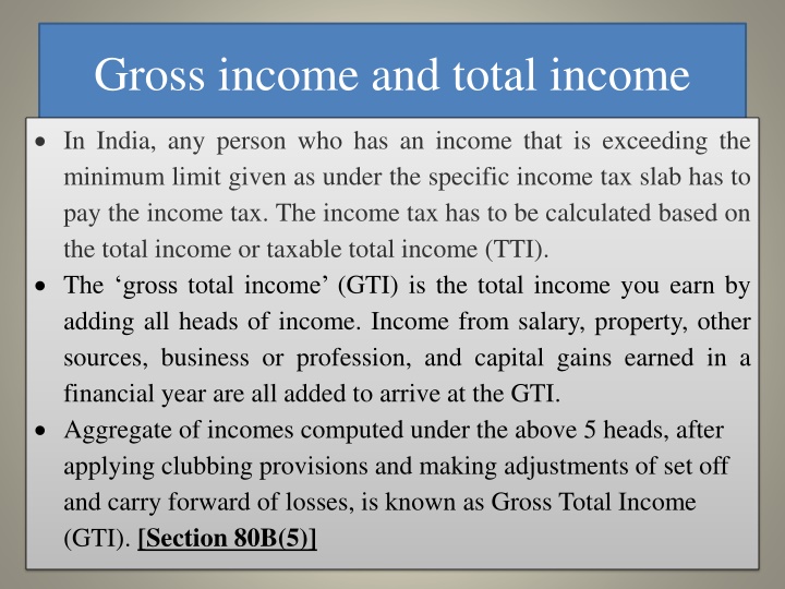 Income Tax in India: Gross vs Total Income