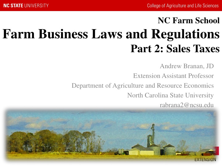 Taxation Laws and Regulations for Farmers in North Carolina