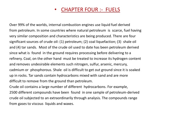 Fuels and Their Sources