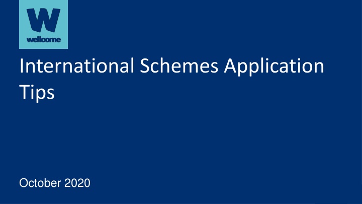 International Schemes Application Tips October 2020 - Key Insights and Guidelines
