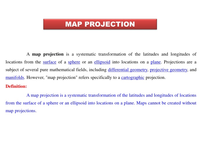 Map Projections: Types and Applications