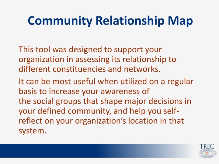 Community Relationship Mapping Tool for Organizational Assessment