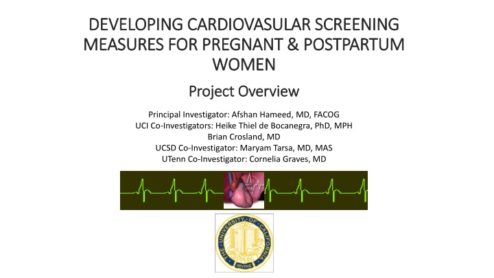 Developing Cardiovascular Screening Measures for Pregnant and Postpartum Women Project
