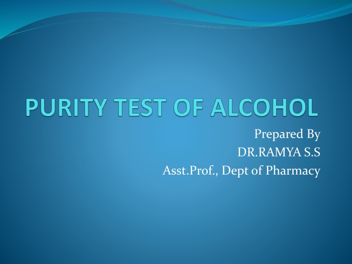 Impurity Determination in Ethyl Alcohol Sample Experiment
