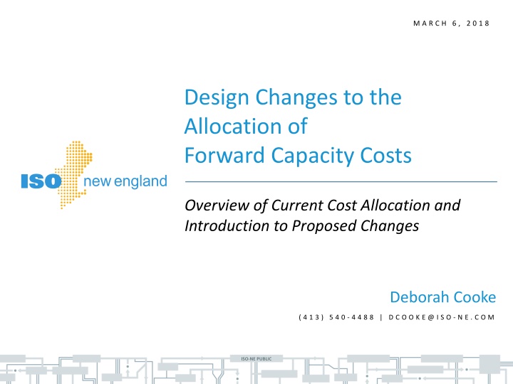 Proposed Changes to Forward Capacity Cost Allocation