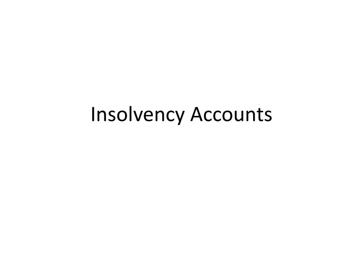 Insolvency Accounts and Laws in India