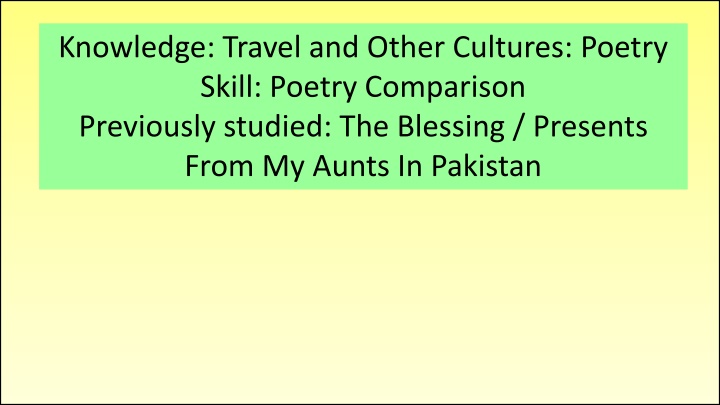 Cultural Identity and Poetry Comparison