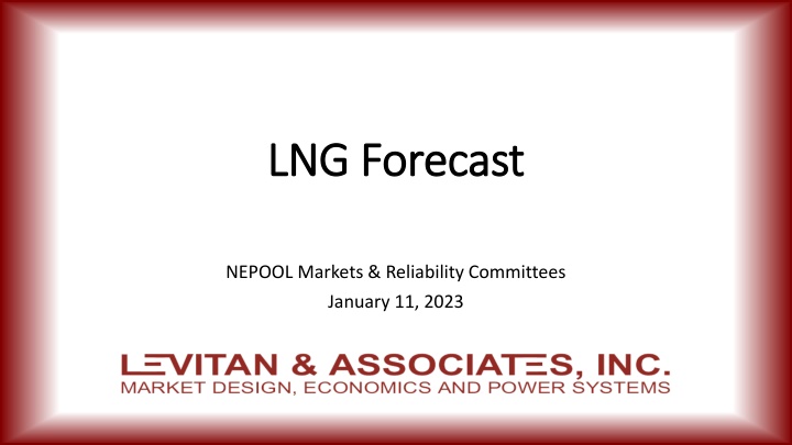 LNG Forecast and Infrastructure Overview