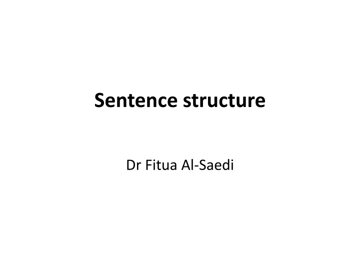 English Sentence Structure Explained