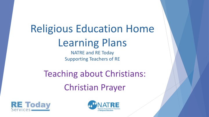 Christian Prayer: Learning Plans and Activities