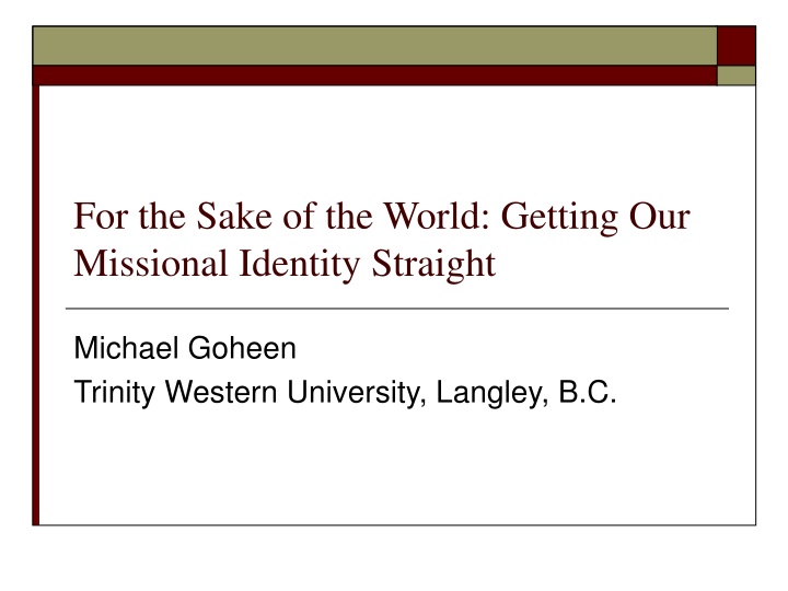 Rediscovering Missional Identity: A Biblical Perspective