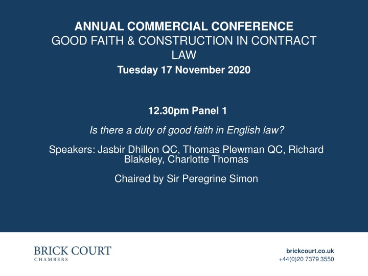 Good Faith and Contractual Discretions in English Law