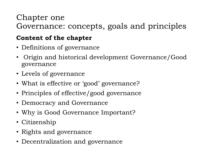 Governance: Concepts, Principles, and Importance