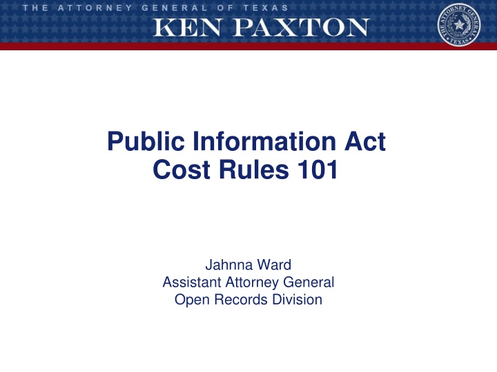 Public Information Act Cost Rules