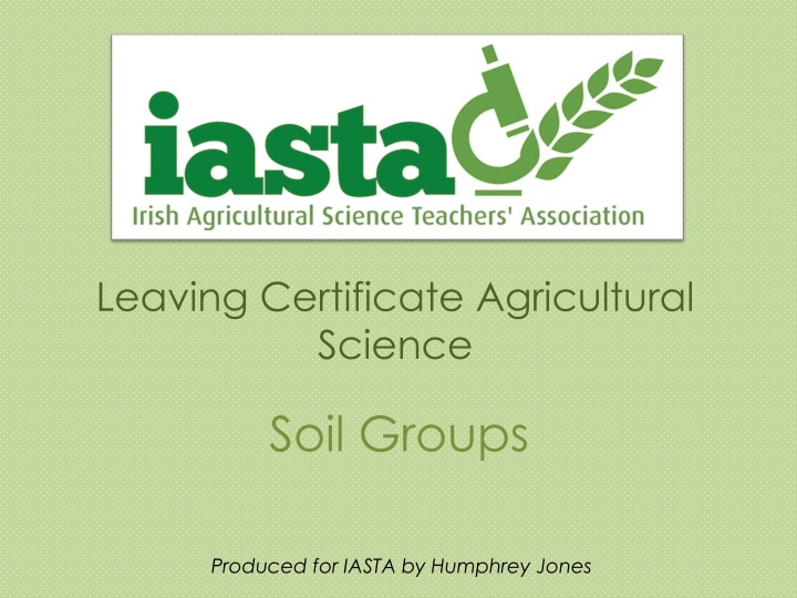 Overview of Soil Groups in Agricultural Science