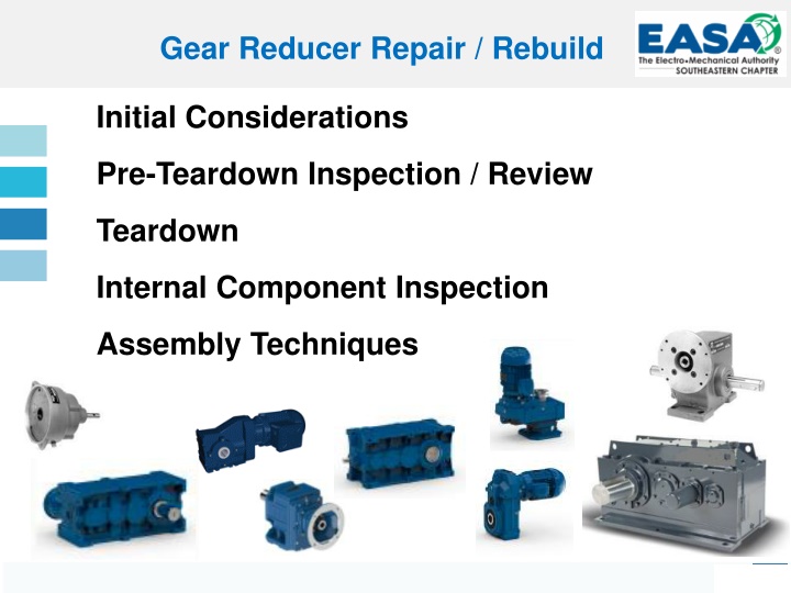 Gear Reducer Repair and Rebuild Initial Considerations