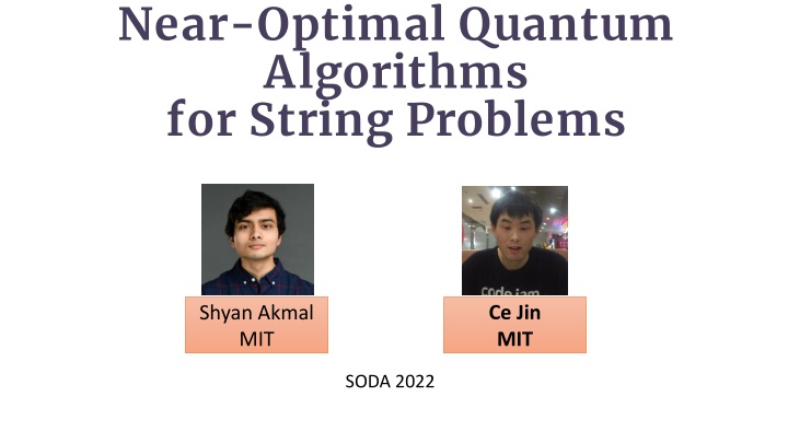 Near-Optimal Quantum Algorithms for String Problems