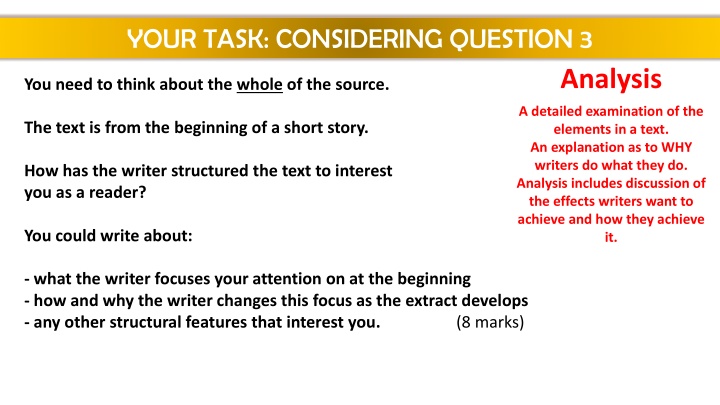 Text Structure for Analysis