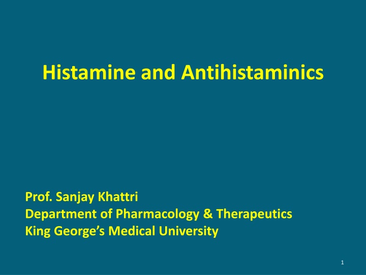 Histamine and Antihistaminics: A Comprehensive Overview