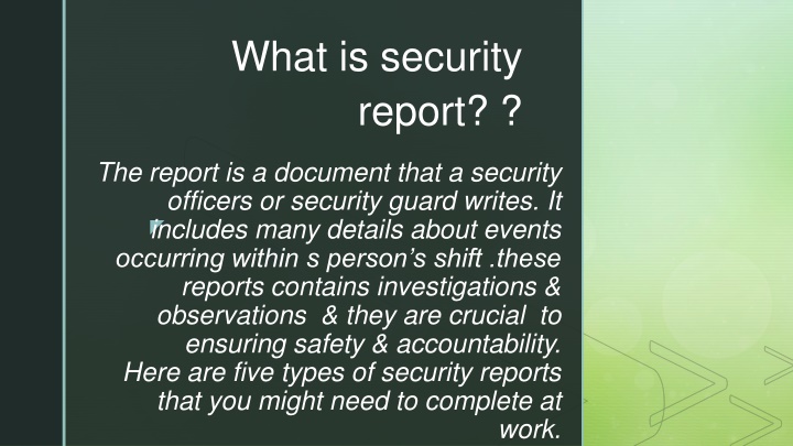 Security Reports and Hospital Security Services