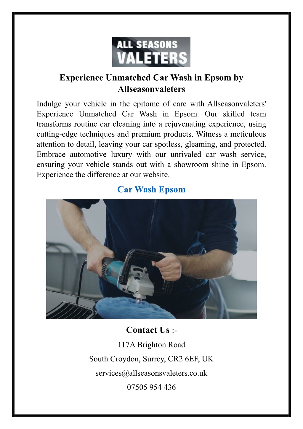 experience unmatched car wash in epsom l.w