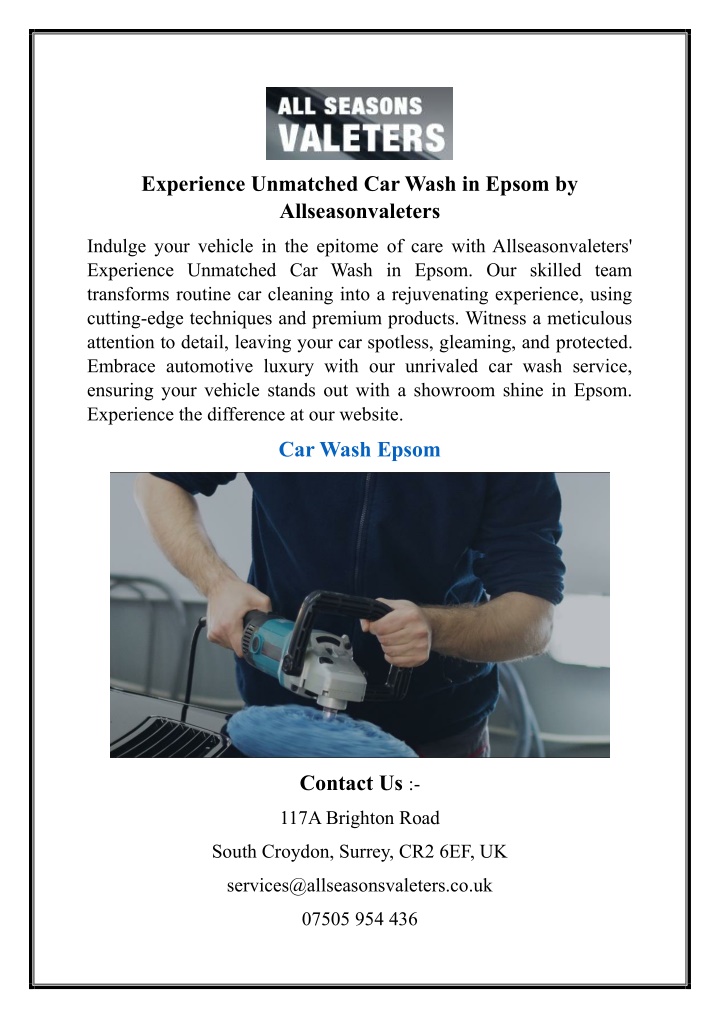 experience unmatched car wash in epsom n.w