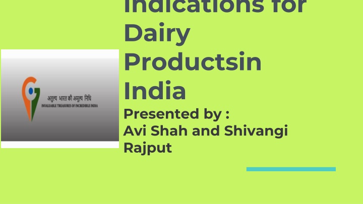 Geographical Indications of Dairy Products in India