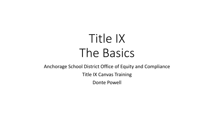 Title IX in Education: Basics and Regulations