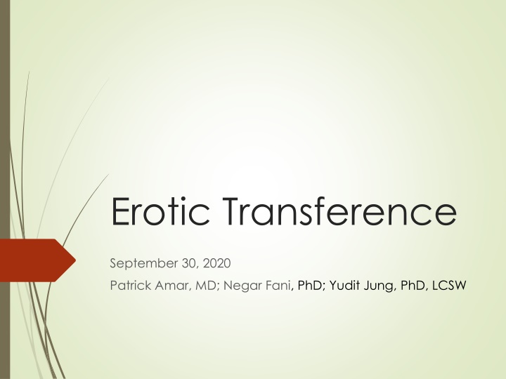 Erotic Transference in Psychotherapy