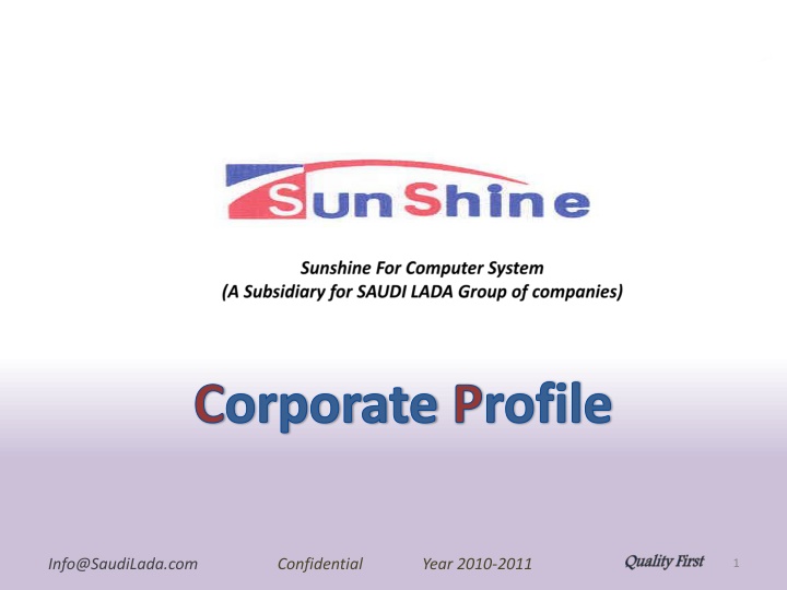 Sunshine for Computer Systems - Corporate Profile 2010-2011