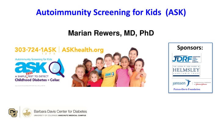 Autoimmunity Screening for Kids (ASK) Study Findings in Colorado Population