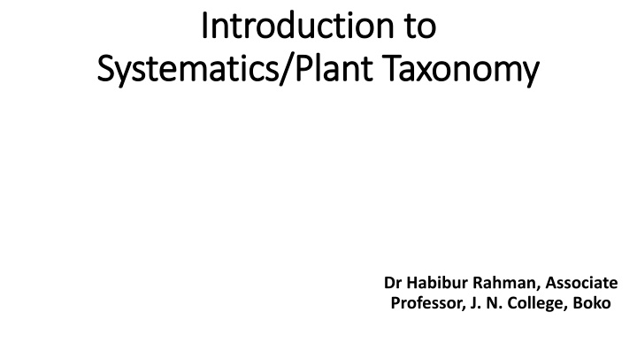 Insights into Plant Taxonomy and Systematics by Dr. Habibur Rahman