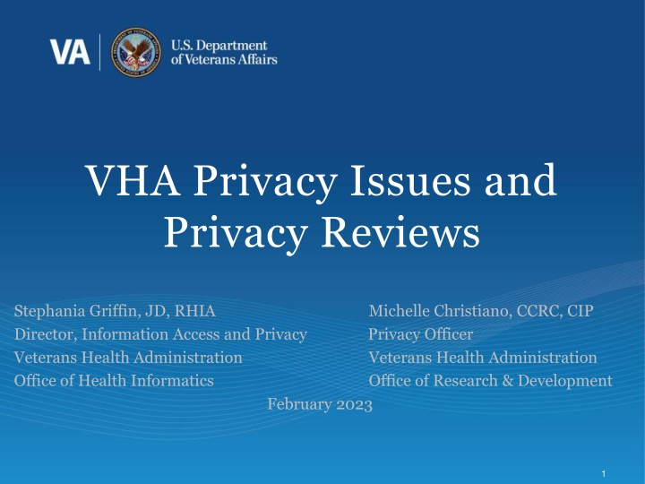 VA Privacy Issues and Sensitive Information