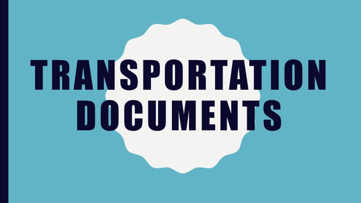 Transportation Documents in International Trade