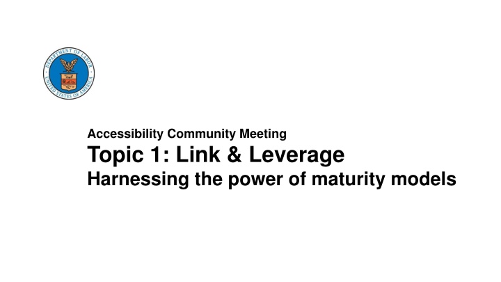 Leveraging Maturity Models in Accessibility Community Meetings