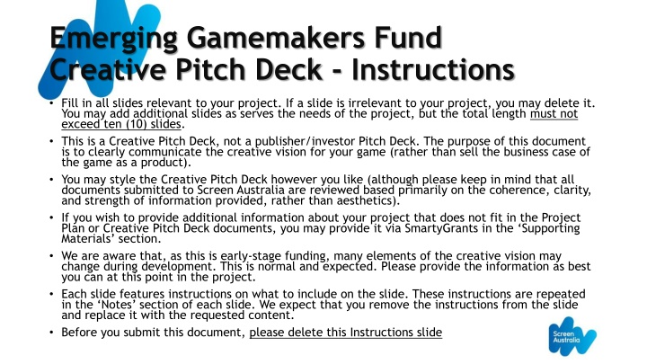 Creative Pitch Deck for Exciting Game Project