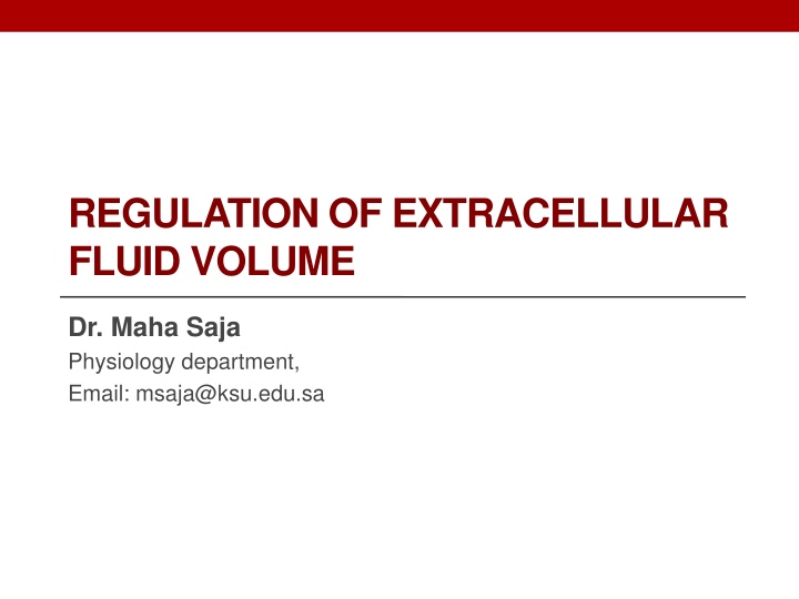 Regulation of Extracellular Fluid Volume in Renal Physiology