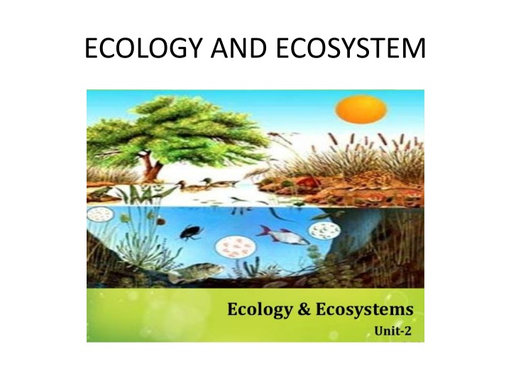 Ecology and Ecosystem: A Comprehensive Overview