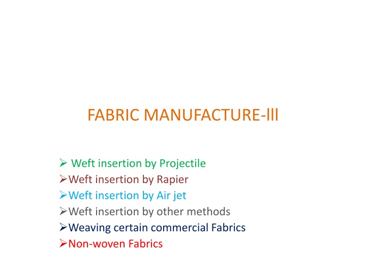 Projectile Weaving Machines in Fabric Manufacture