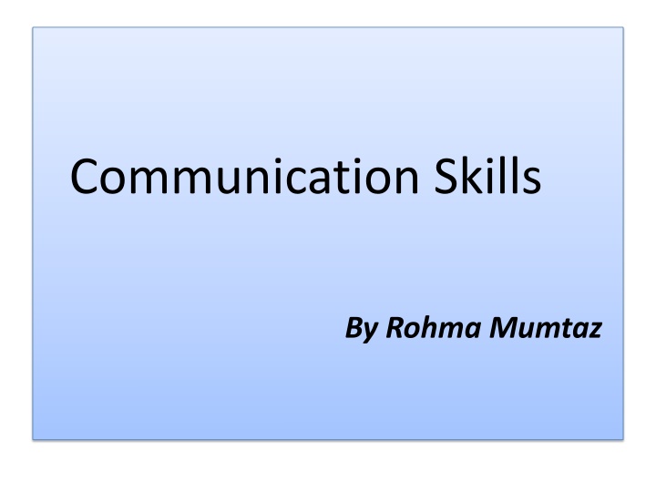 Communication Skills and Types