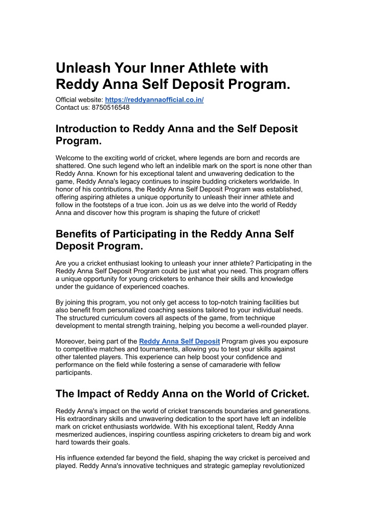 unleash your inner athlete with reddy anna self n.w