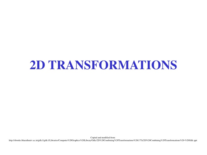 2D Transformations in Computer Graphics