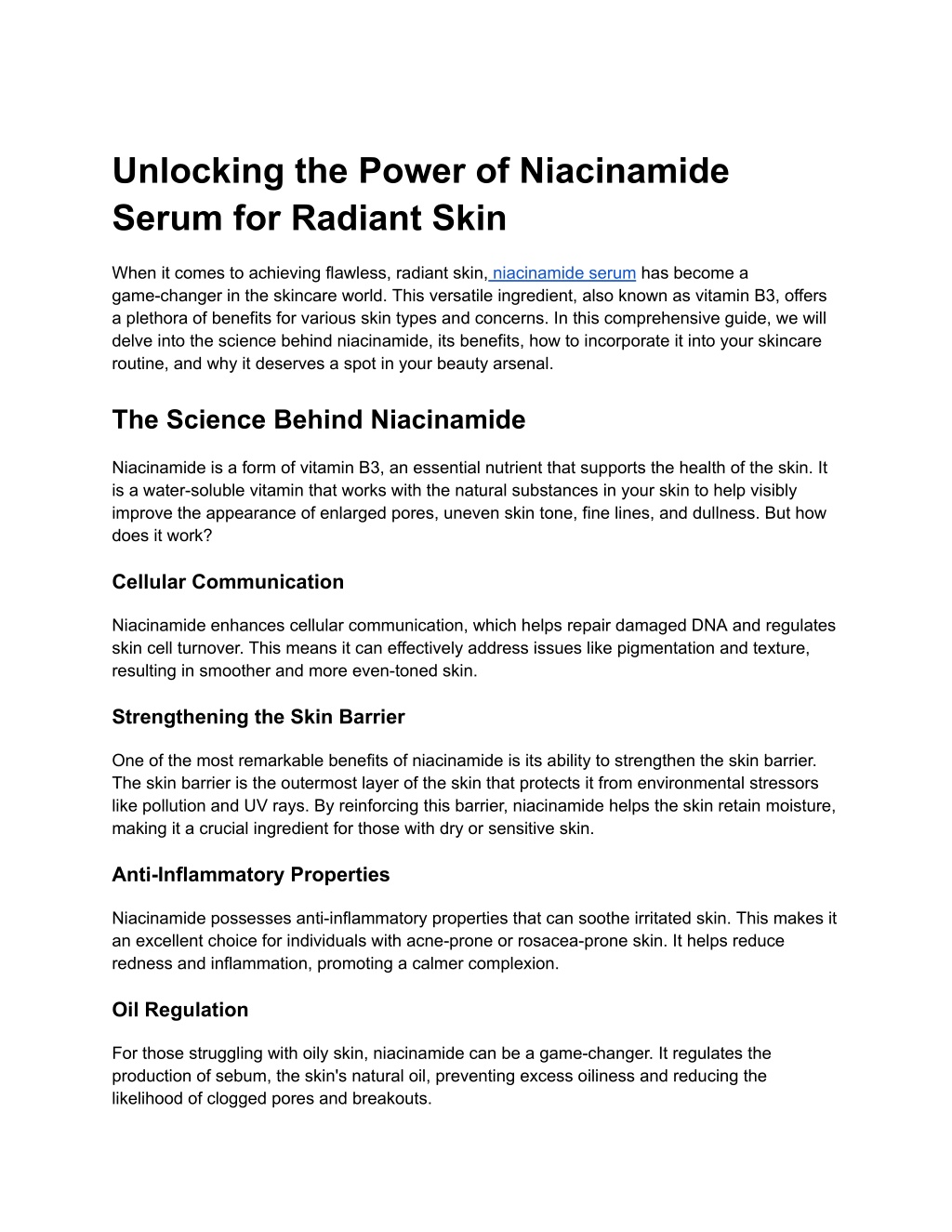 unlocking the power of niacinamide serum l.w