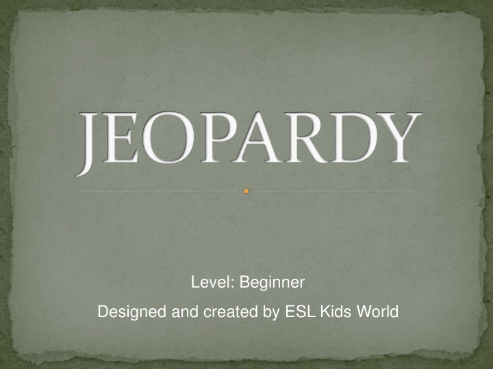 Fun Jeopardy Game for Beginners
