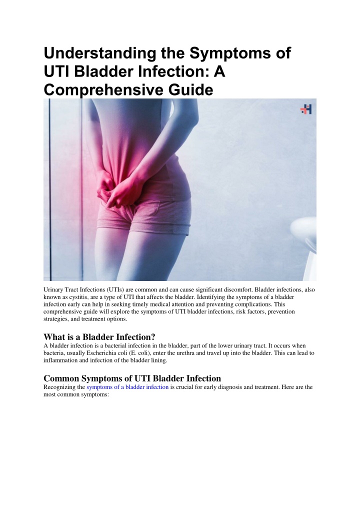 understanding the symptoms of uti bladder n.w