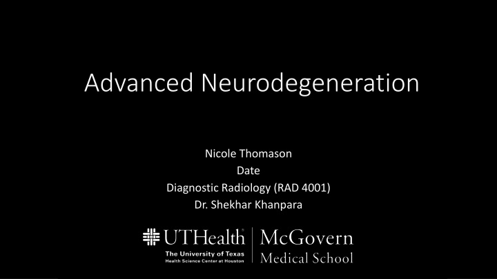 Advanced Neurodegeneration in a 50-Year-Old Female: A Diagnostic Radiology Case Study