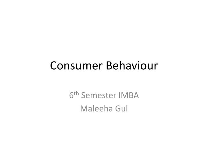 Consumer Behavior in Marketing