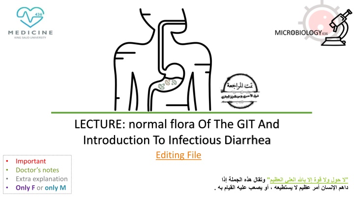 Normal Flora of the Gastrointestinal Tract & Infectious Diarrhea