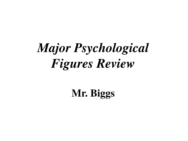 Major Psychological Figures Review